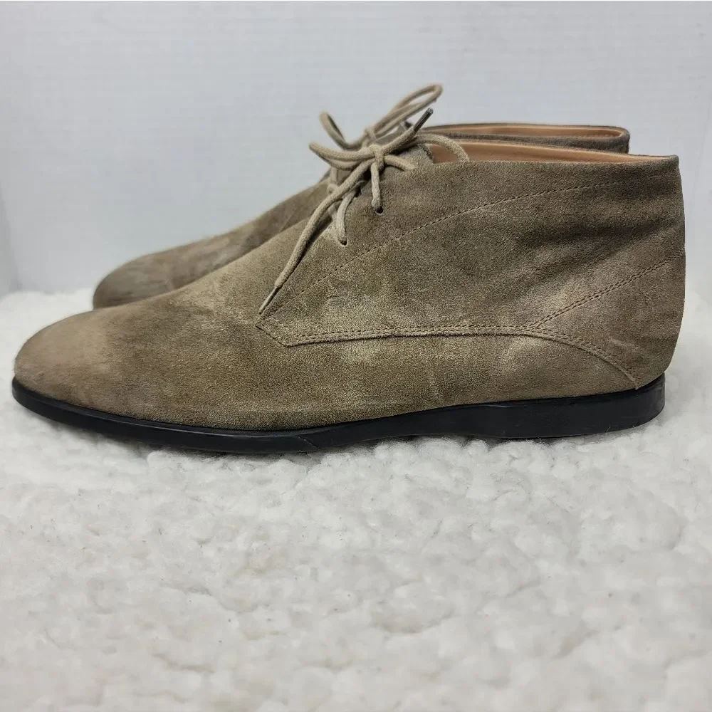 Tod’s Men’s Suede Desert Chukka Boots Gray Lace Up Made In Italy Size 9.5